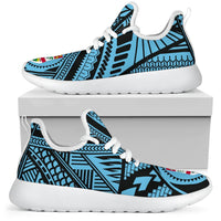Fiji Polynesian Tattoo Mesh Knit Sneakers Blue - Polynesian Pride