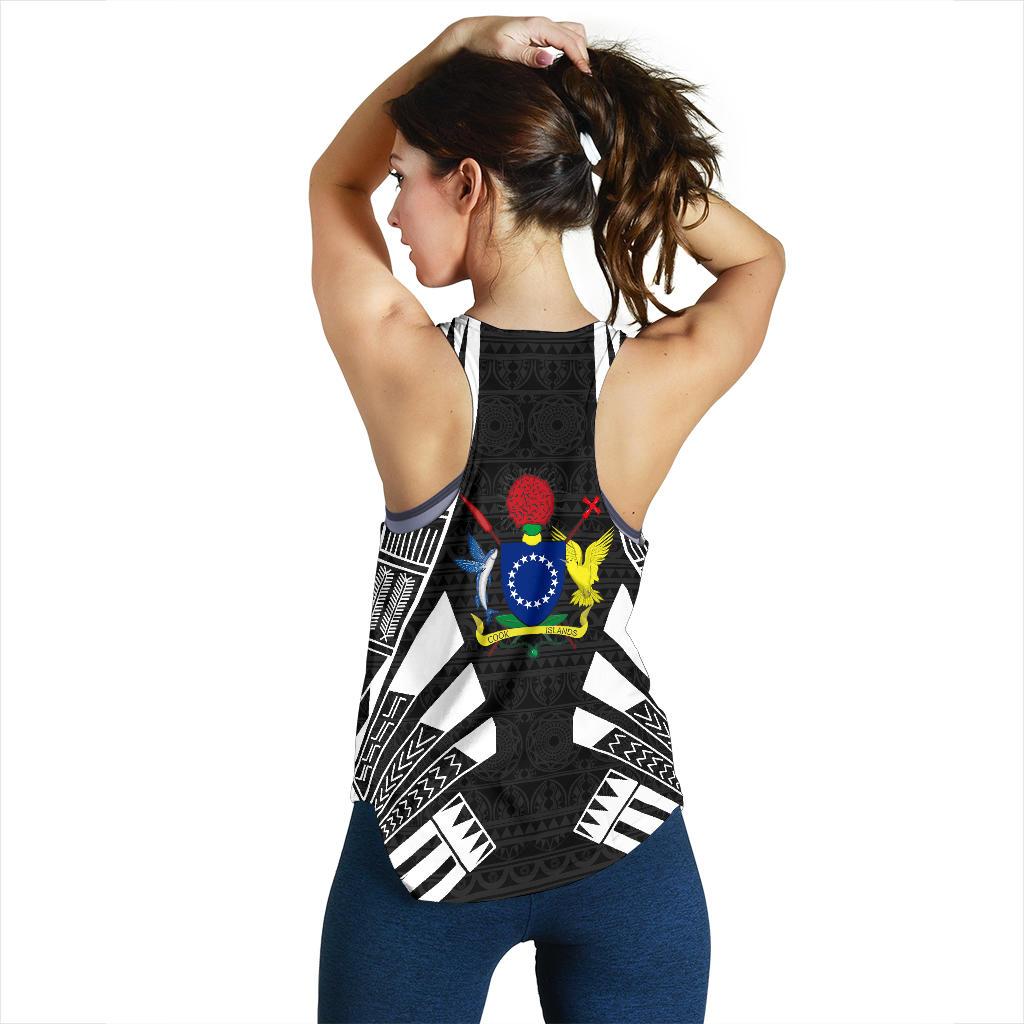 Cook Islands Women Racerback Tank - Polynesian Tattoo Black - Polynesian Pride