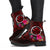 Hawaii Leather Boots - Kanaka Maoli With Hibiscus On Polynesian Patterns (RED) - Polynesian Pride