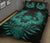 Hawaii Owl Hibiscus Plumeria Quilt Bed Set - Turquoise - Polynesian Pride