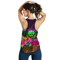 Federated States of Micronesia Personalised Women's Racerback Tank - Summer Hibiscus - Polynesian Pride