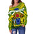 Cook Islands Rugby Off Shoulder Sweater Spirit - Polynesian Pride