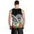 American Samoa Men's Tank Top - American Samoa Coat of Arms & Polynesian Tropical Flowers White - Polynesian Pride