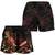 Tokelau Polynesian Women's Shorts - Turtle With Blooming Hibiscus Gold - Polynesian Pride