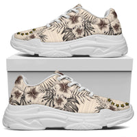 Cook Islands Chunky Sneakers - The Beige Hibiscus - Polynesian Pride