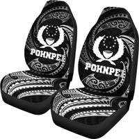 Pohnpei Micronesia Car Seat Covers - White Tribal Wave - Polynesian Pride