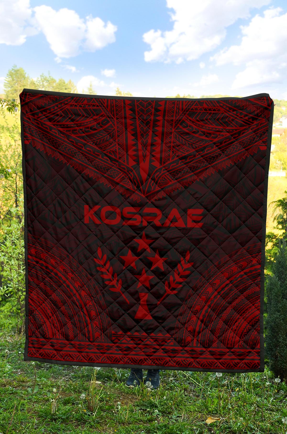 Kosrae Premium Quilt - Kosrae Flag Polynesian Chief Red Version - Polynesian Pride
