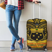 Samoa Luggage Covers - Samoa Coat Of Arm, Polynesian Tattoo Golden - Polynesian Pride