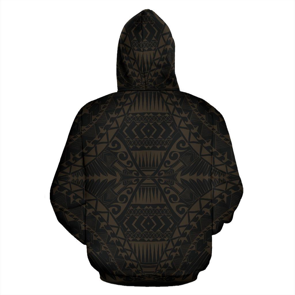 Hawaii Tattoo Zip up Hoodie Gold - Polynesian Pride