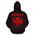 Polynesian Kakau Kanaka Maoli Map of Hawaii Zip Hoodie Red - Polynesian Pride