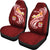 Fiji Custom Personalised Car Seat Covers - Fiji Seal Polynesian Patterns Plumeria (Red) - Polynesian Pride
