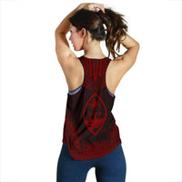 Guam Women's Racerback Tank - Polynesian Chief Red Version - Polynesian Pride