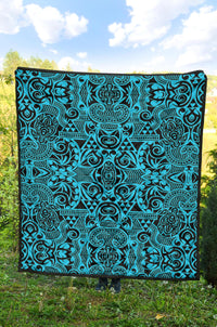 Polynesian Premium Quilt Grown Blue White - Polynesian Pride