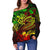 Polynesian Women's Off Shoulder Sweater - Reggae Shark Polynesian Tattoo - Polynesian Pride