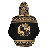 Tonga All Over Zip up Hoodie Polynesian Gold Version - Polynesian Pride