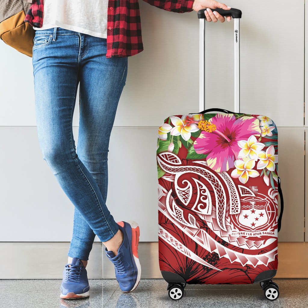 Polynesian Samoa Luggage Covers - Summer Plumeria (Red) Red - Polynesian Pride