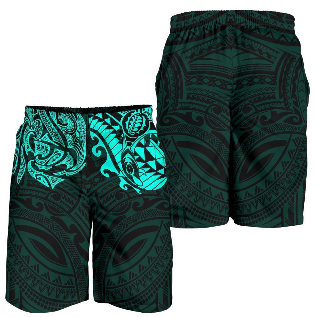 New Zealand All Over Print Men'S Shorts , Maori Polynesian Tattoo Turquoise - Polynesian Pride
