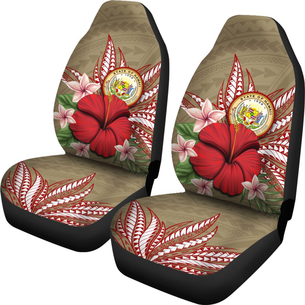 Hawaii Polynesian Coat Of Arm Tropical Car Seat Cover - AH Universal Fit Gold - Polynesian Pride