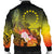 Cook Islands Men's Bomber Jacket - Humpback Whale with Tropical Flowers (Yellow) - Polynesian Pride