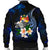 Tonga Polynesian Men's Bomber Jacket - Turtle With Plumeria Flowers - Polynesian Pride