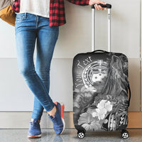 Custom Personalised Samoa Luggage Covers- Humpback Whale with Tropical Flowers (White) White - Polynesian Pride