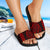 Hawaiian Polynesian Tribal Slide Sandals Red Black - Polynesian Pride