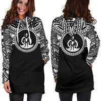 Vanuatu Women Hoodie Dress - Vanuatu Coat Of Arms Polynesian Black Color - Polynesian Pride