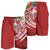 Tahiti Polynesian Men's Shorts - Summer Plumeria (Red) - Polynesian Pride