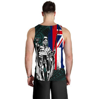 Hawaii King Flag Polynesian Men's Tank Top - Turquoise - Polynesian Pride