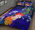 Guam Custom Personalised Quilt Bed Set - Humpback Whale with Tropical Flowers (Blue) - Polynesian Pride