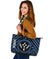 Kosrae Leather Tote Bag - Kosrae Flag In Polynesian Tattoo Style (Blue) - Polynesian Pride