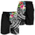 Tahiti Polynesian Men's Shorts - Summer Plumeria (Black) - Polynesian Pride