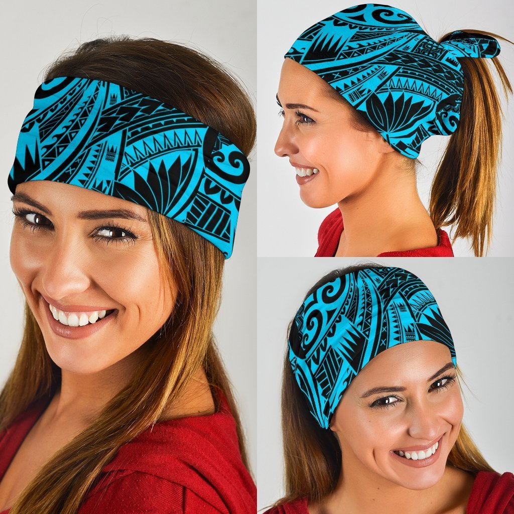 New Zealand Maori Polynesian Tattoo Bandana - Blue - Polynesian Pride