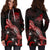 Tuvalu Polynesian Hoodie Dress - Turtle With Blooming Hibiscus Red - Polynesian Pride