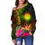 Marshall Islands Polynesian Personalised Women's Off Shoulder Sweater - Hibiscus and Banana Leaves - Polynesian Pride