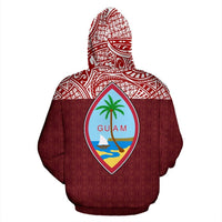 Guam All Over Zip up Hoodie Polynesian Red Version - Polynesian Pride