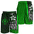 Kosrae Micronesian Men's Shorts Green - Turtle With Hook - Polynesian Pride