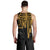 Hawaii Men's Tank Top - Kanaka Maoli With Polynesian Pattern In Heartbeat Style (Gold) - Polynesian Pride