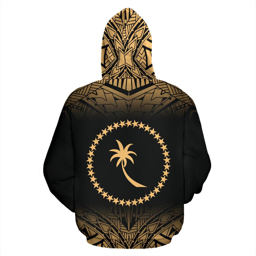Chuuk All Over Custom Hoodie Micronesian Gold Fog - Polynesian Pride