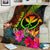 Polynesian Hawaii Kanaka Maoli Polynesian Premium Blanket - Hibiscus and Banana Leaves - Polynesian Pride