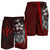 Kosrae Micronesian Men's Shorts Red - Turtle With Hook - Polynesian Pride