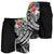 Tonga Polynesian Men's Shorts - Summer Plumeria (Black) - Polynesian Pride