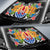 Tahiti Auto Sun Shades - Coat Of Arms With Tropical Flowers - Polynesian Pride