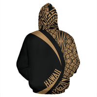Kanaka Hawaii Map Gold Polynesian Zip up Hoodie Circle Style - Polynesian Pride