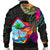 Guam Men's Bomber Jacket - Hibiscus Polynesian Pattern - Polynesian Pride