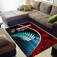 Aotearoa Rugby Black Maori Area Rug Kiwi and Silver Fern New Zealand - Polynesian Pride