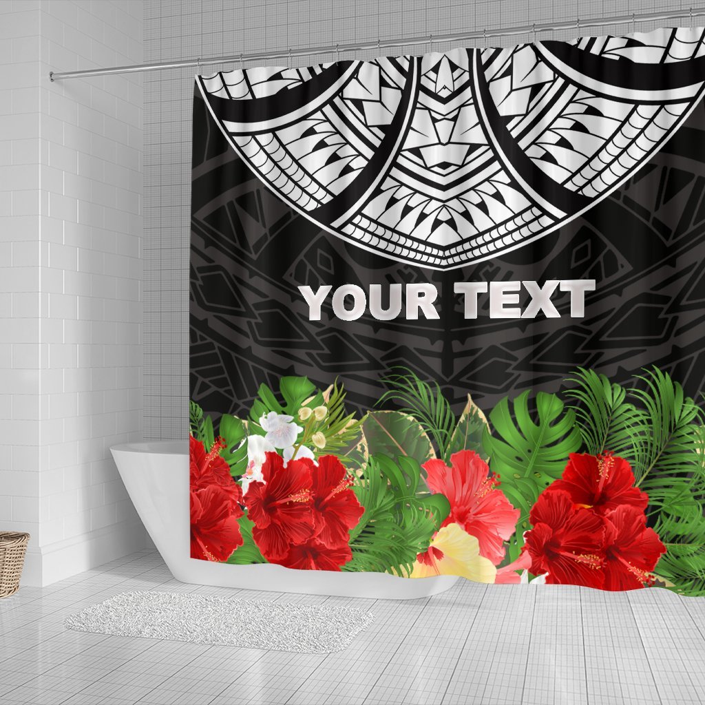 Custom Personalised Shower Curtain - Ginger Lei Pattern - Polynesian Pride