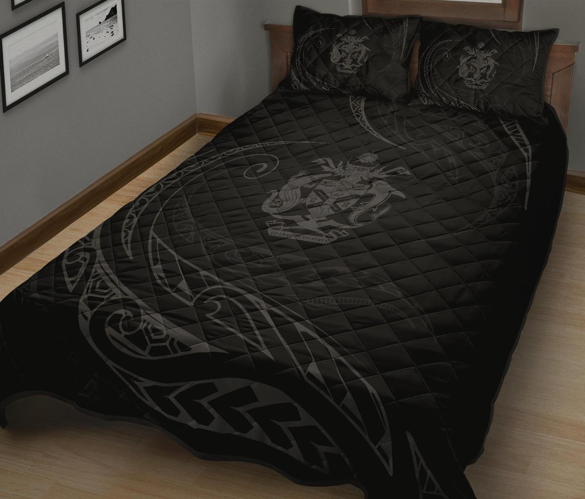Solomon Quilt Bed Set - Gray - Frida Style - Polynesian Pride