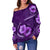 Hawaii Women's Off Shoulder Sweater - Hibiscus Purple - Polynesian Pride