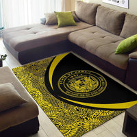 Hawaii Coat Of Arms Polynesian Area Rug Circle Style - Polynesian Pride